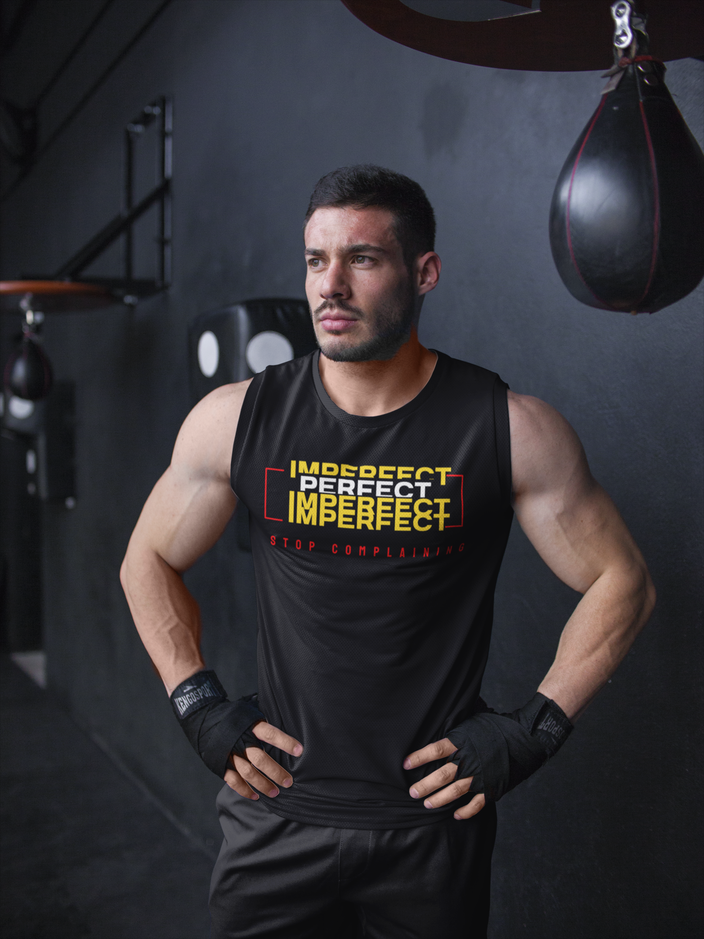 Copy of Tank Top, T-shirt Imperfect, No Excuses, Unisex Workout Shirt, Fitness Apparel, Sleeveless Gym Tee, stop complaining