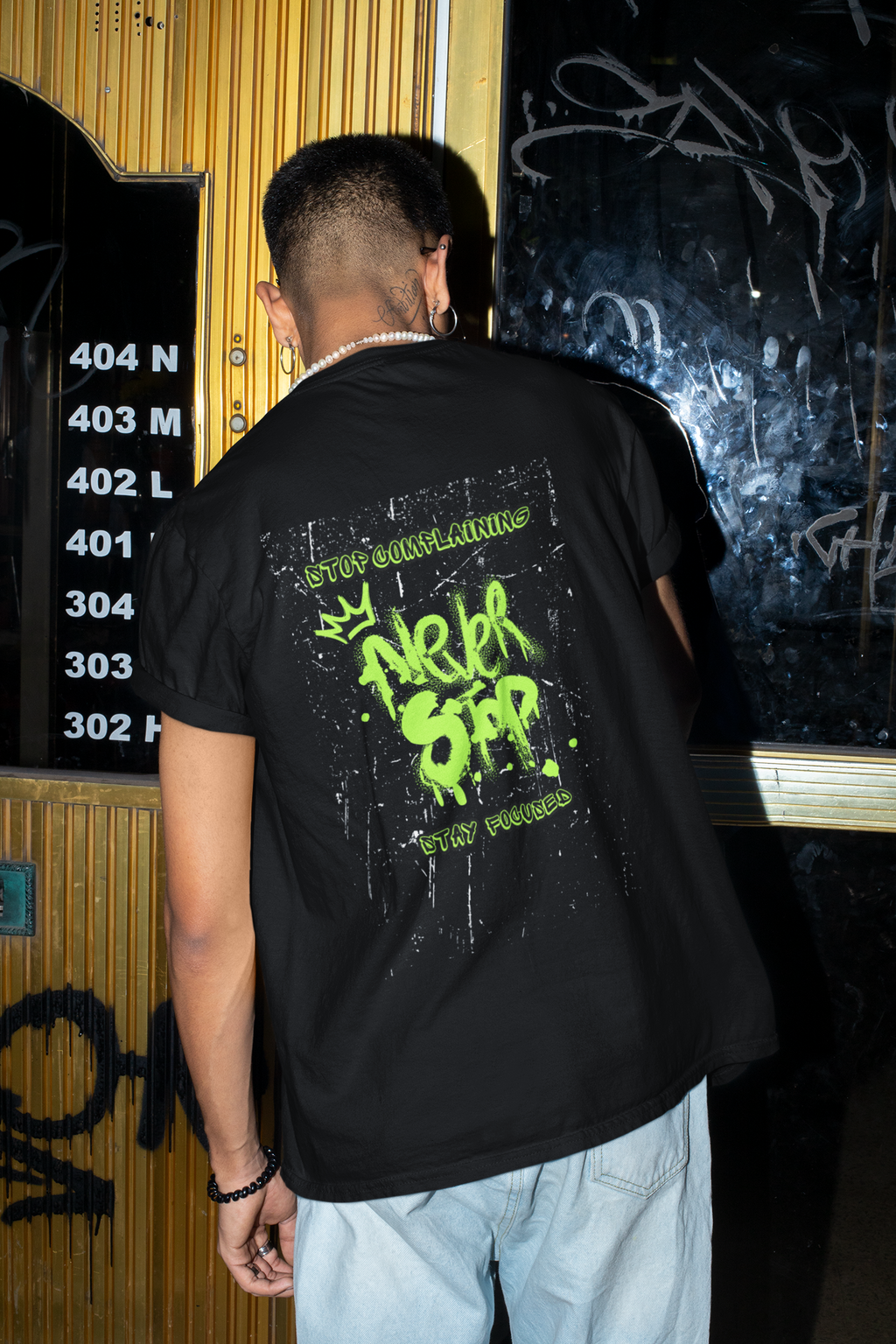 Motivational Stop Complaining Unisex Heavy Cotton Tee, Playera Never Stop Gift for Men or Women, Inspirational Shirt