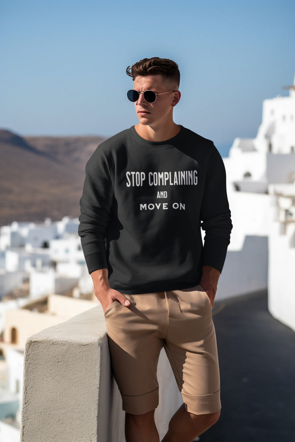 Stop Complaining and Move On Sweatshirt, Comfortable High-Quality Crewneck for Daily Wear, Comfy Jumper, Novelty Sweater, Funny Graphic Top,